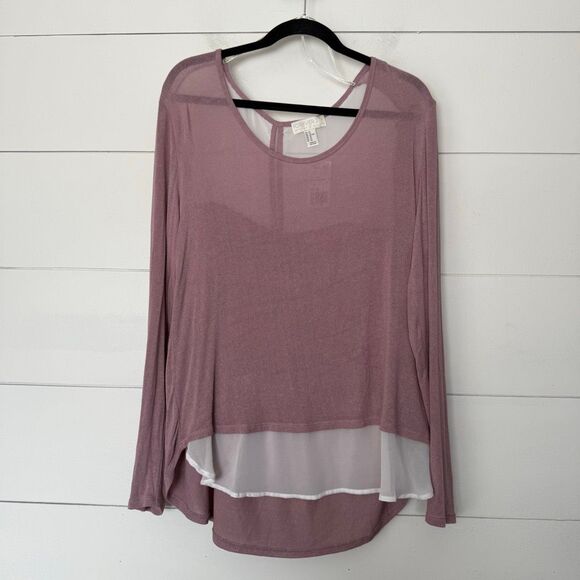 Forever 21 Plus Size Women’s 1X Pink Sheer Longsleeve New - Picture 1 of 4